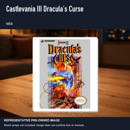 Representative pre-owned Castlevania III Dracula's Curse (NES), product image in a styled room scene.