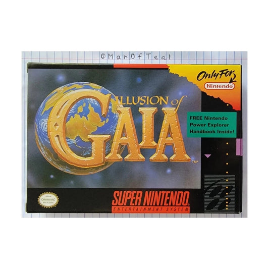 Representative pre-owned Illusion of Gaia (Super Nintendo), white product reference.