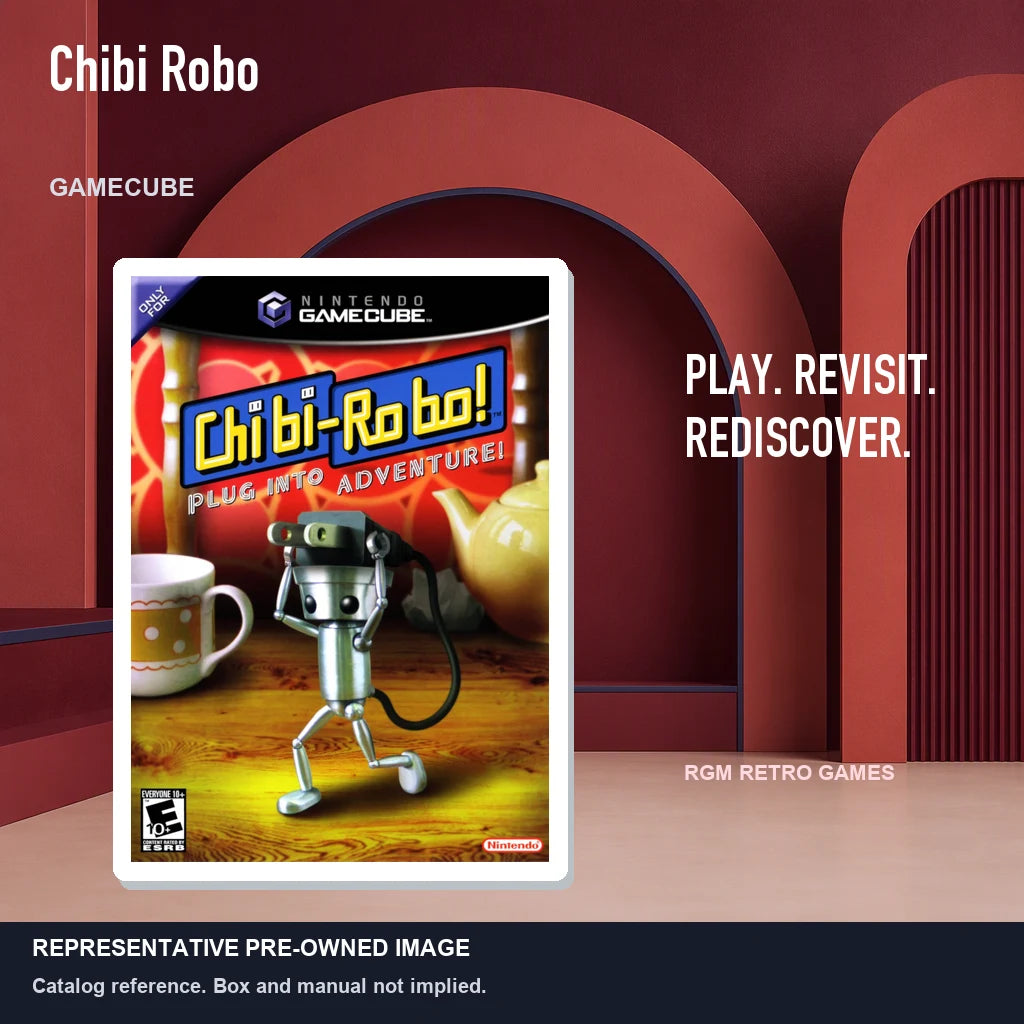 Representative pre-owned Chibi Robo (GameCube), red retro product layout.