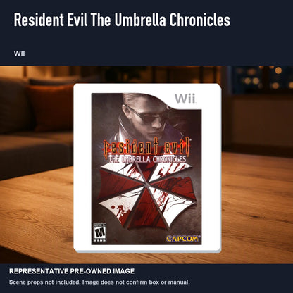 Representative pre-owned Resident Evil The Umbrella Chronicles (Wii), product image in a styled room scene.