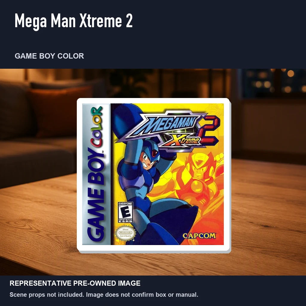 Representative pre-owned Mega Man Xtreme 2 (Game Boy Color), product image in a styled room scene.