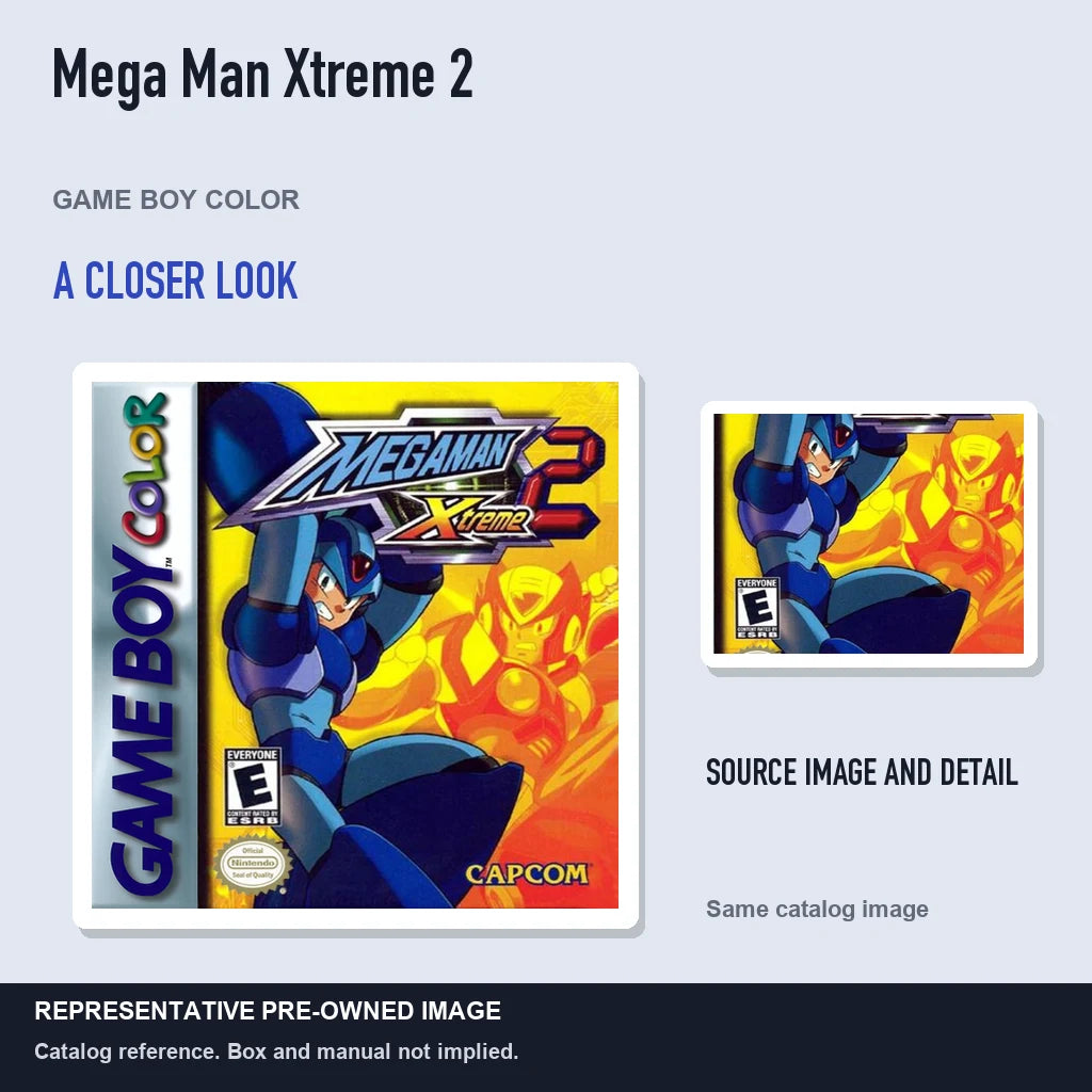 Representative pre-owned Mega Man Xtreme 2 (Game Boy Color), full image with detail inset.