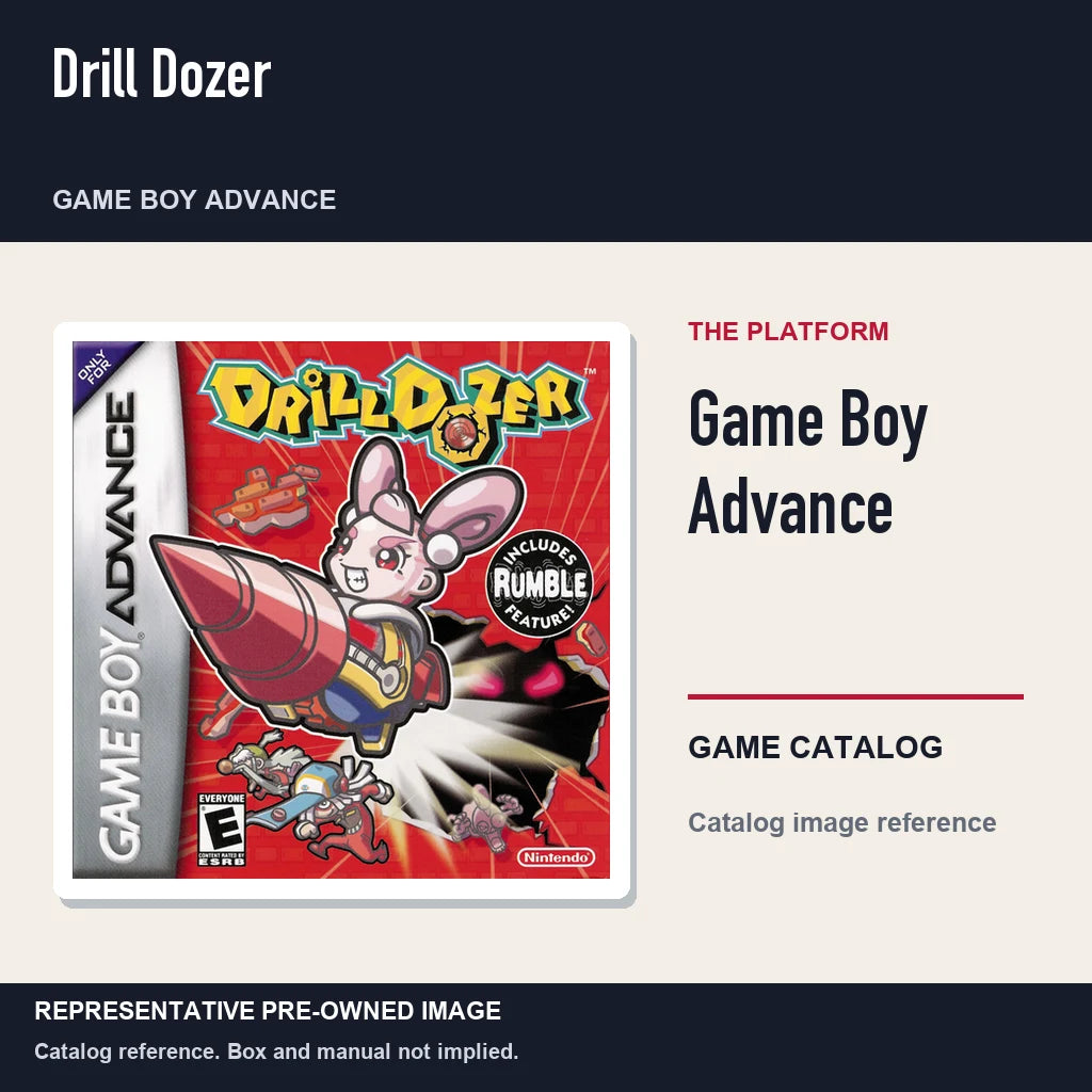 Representative pre-owned Drill Dozer (Game Boy Advance), platform product layout.
