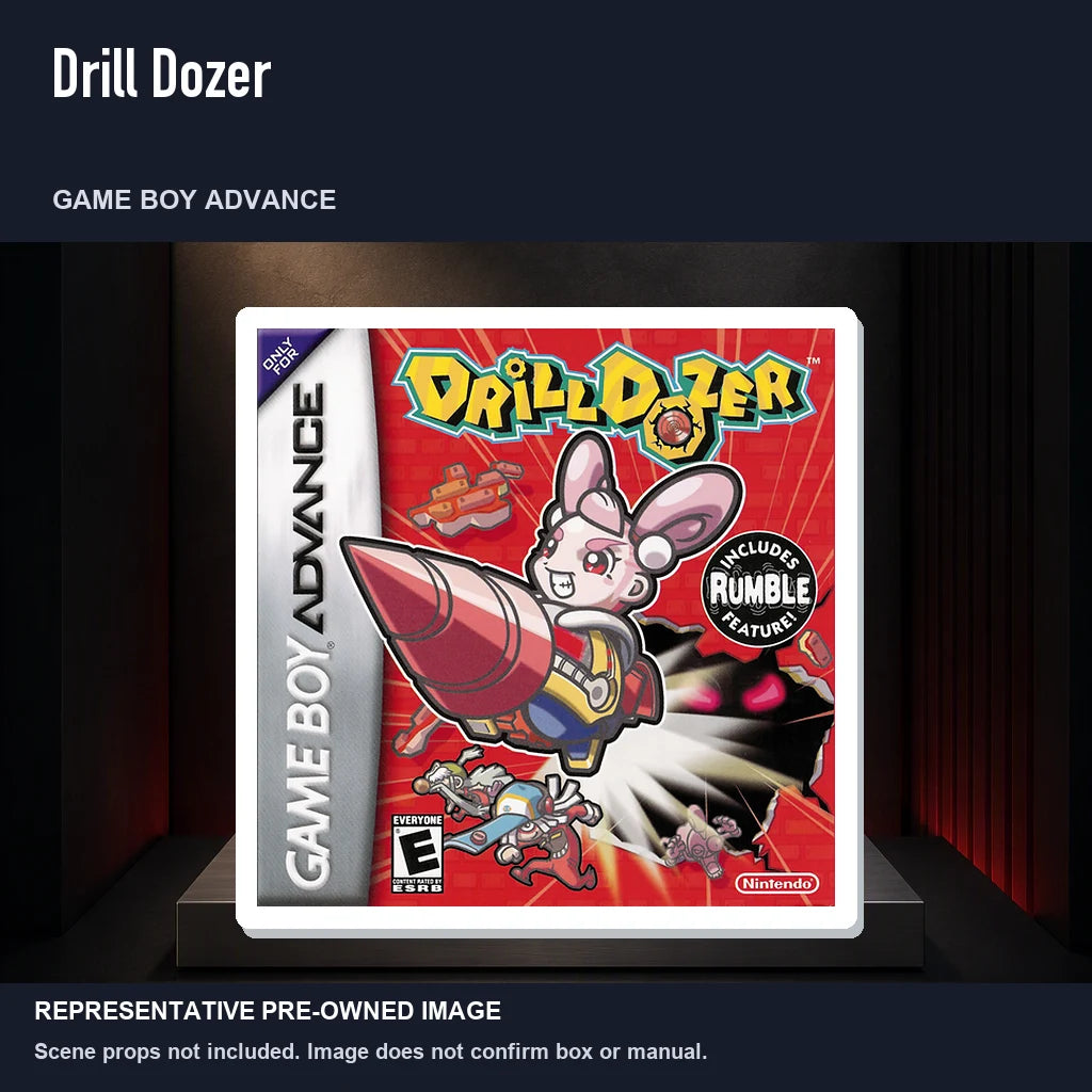 Representative pre-owned Drill Dozer (Game Boy Advance), product image on a display panel.