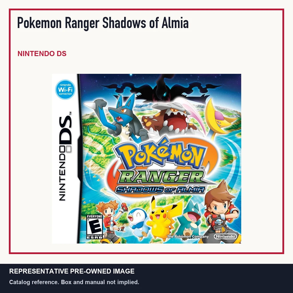 Representative pre-owned Pokemon Ranger Shadows of Almia (Nintendo DS), minimal product layout.
