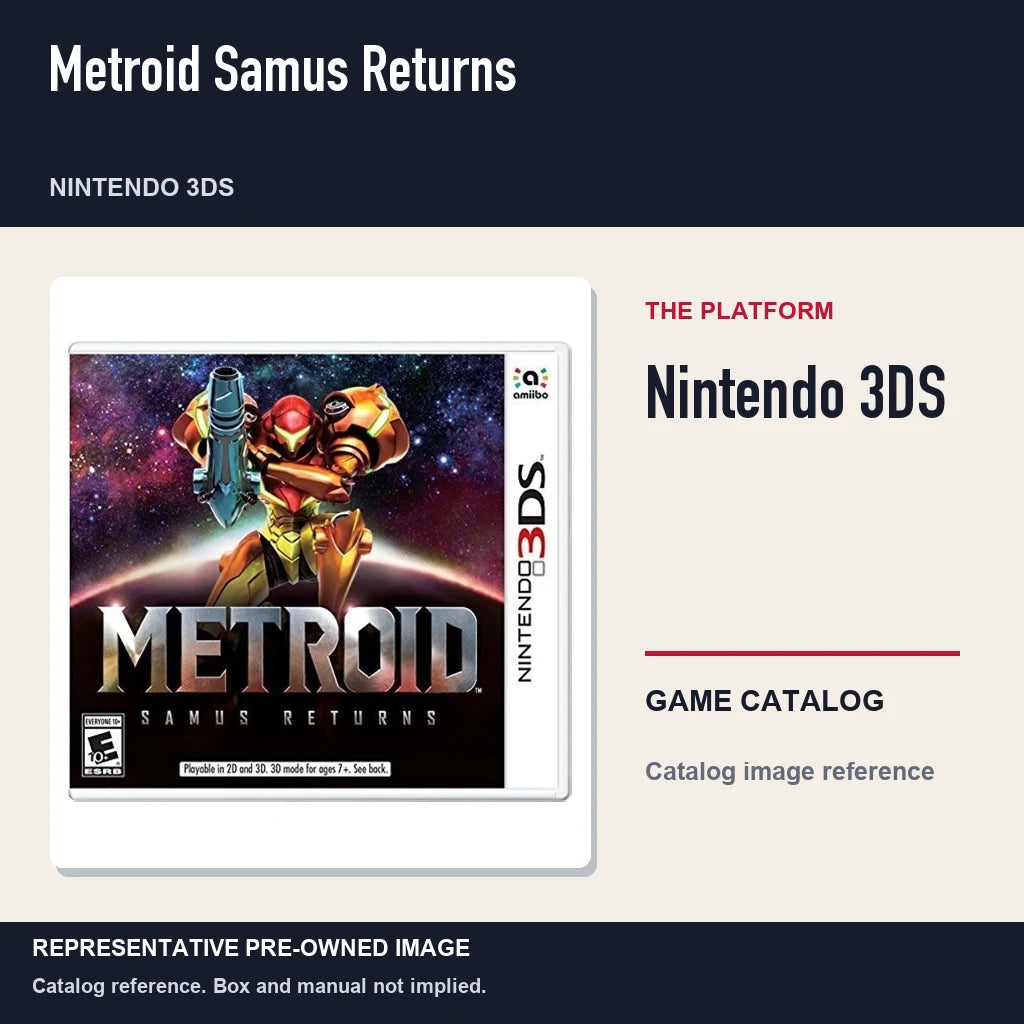Representative pre-owned Metroid Samus Returns (Nintendo 3DS), platform product layout.