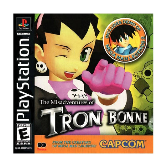 Representative pre-owned The Misadventures of Tron Bonne (PlayStation 1), white product reference.