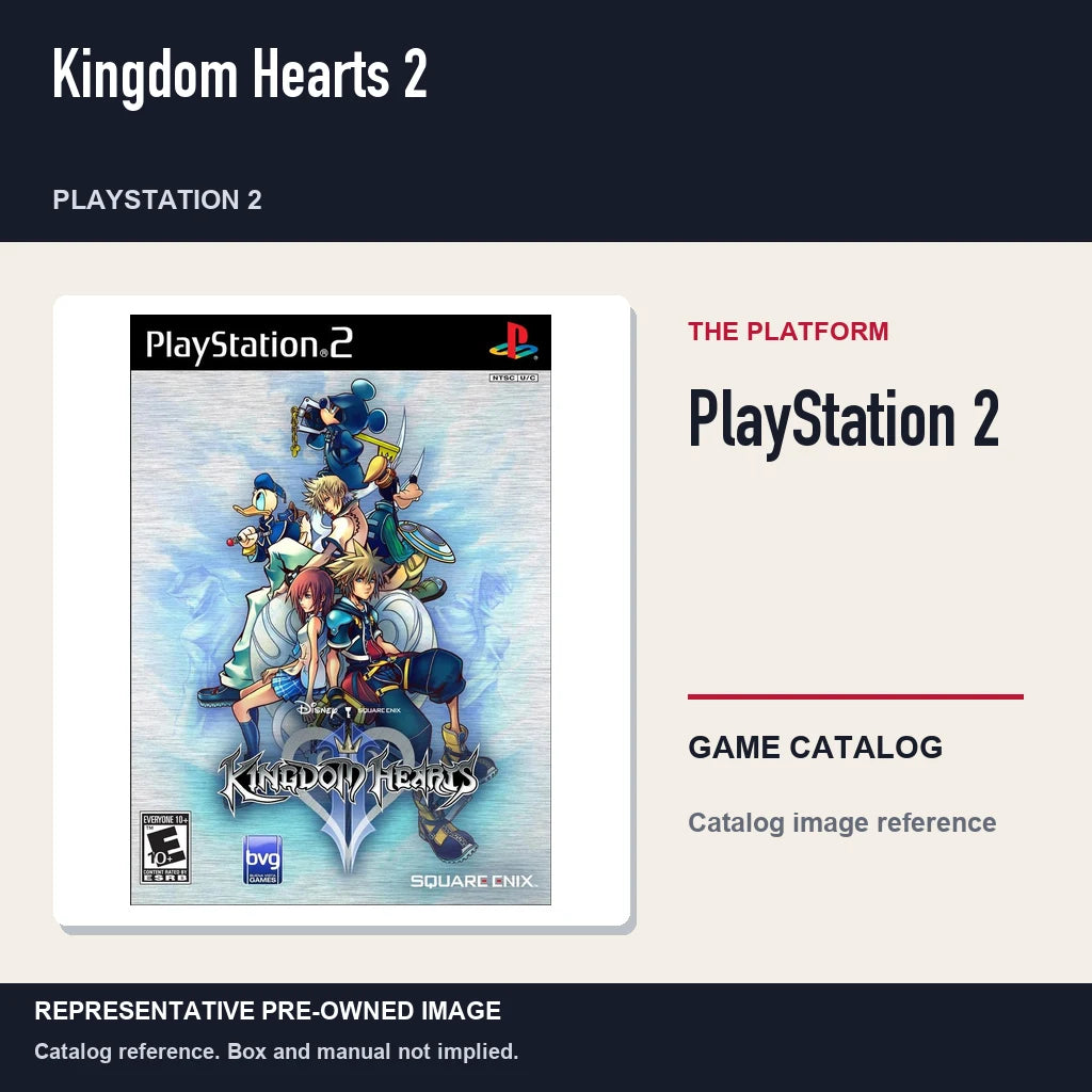 Representative pre-owned Kingdom Hearts 2 (PlayStation 2), platform product layout.