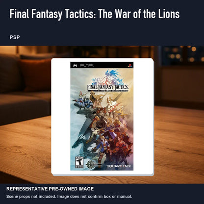Representative pre-owned Final Fantasy Tactics: The War of the Lions (PSP), product image in a styled room scene.