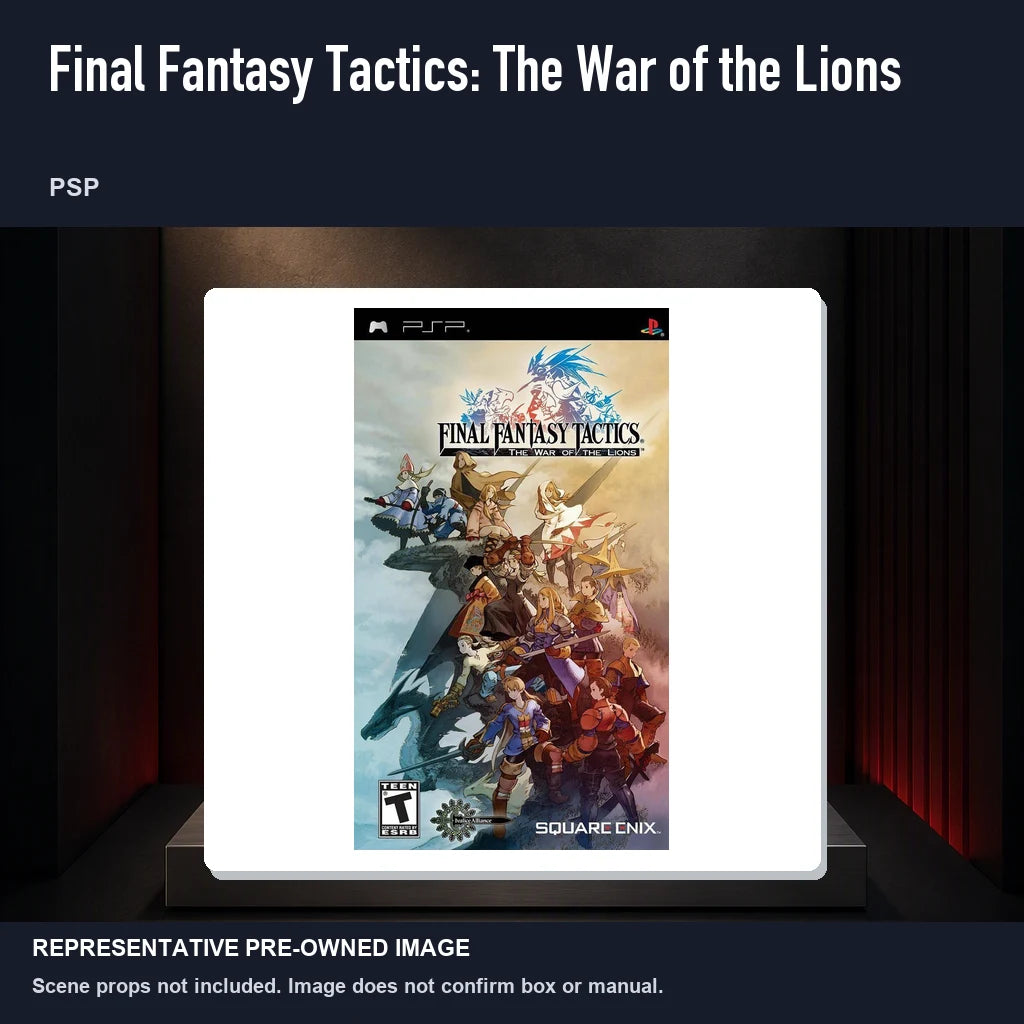 Representative pre-owned Final Fantasy Tactics: The War of the Lions (PSP), product image on a display panel.