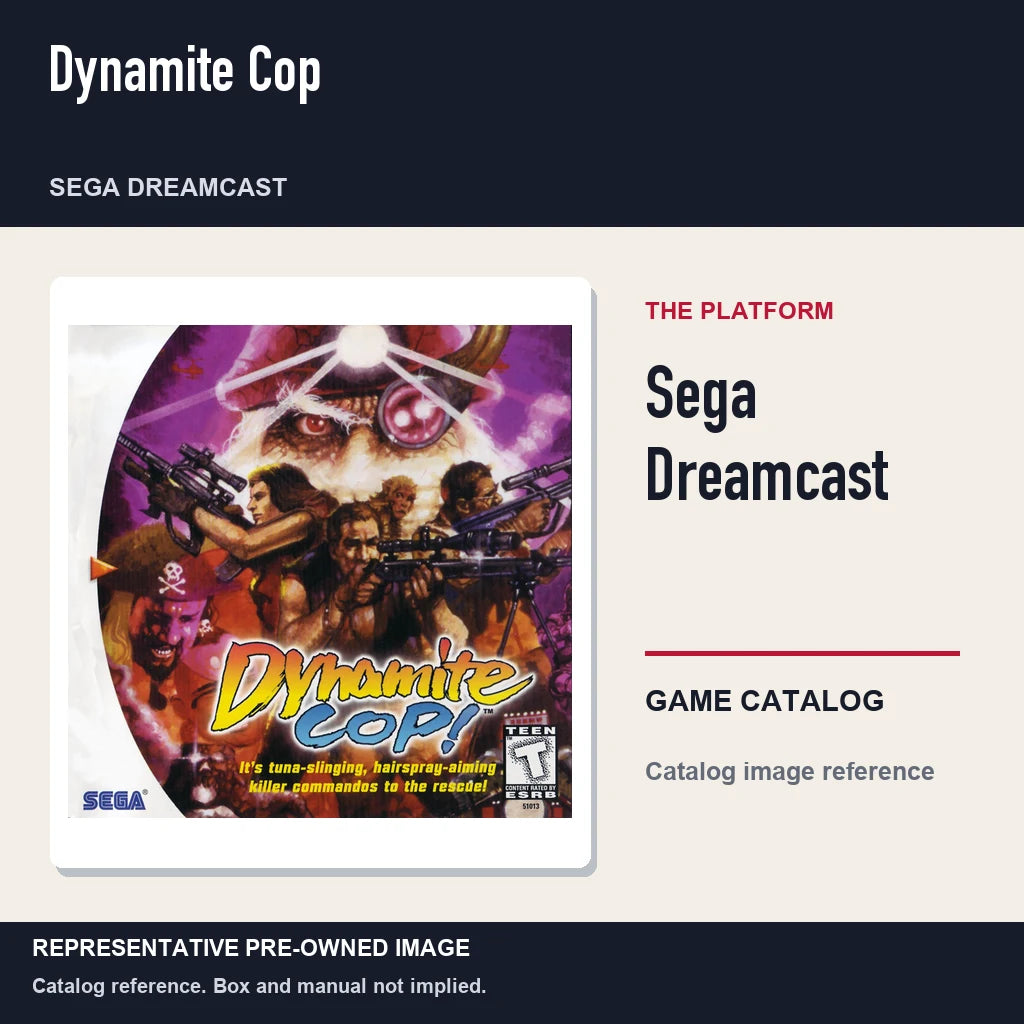 Representative pre-owned Dynamite Cop (Sega Dreamcast), platform product layout.