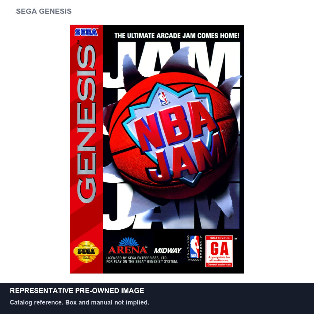Representative pre-owned NBA Jam (Sega Genesis), white product reference.