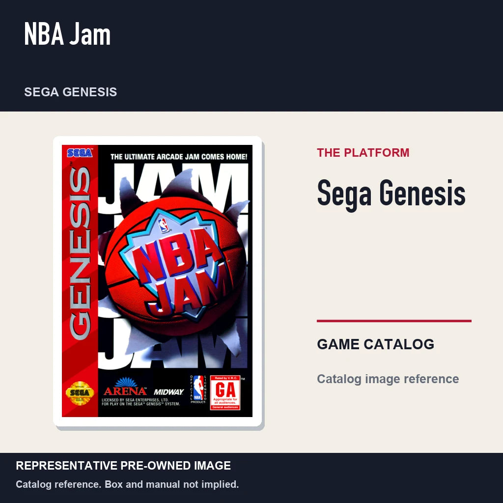 Representative pre-owned NBA Jam (Sega Genesis), platform product layout.