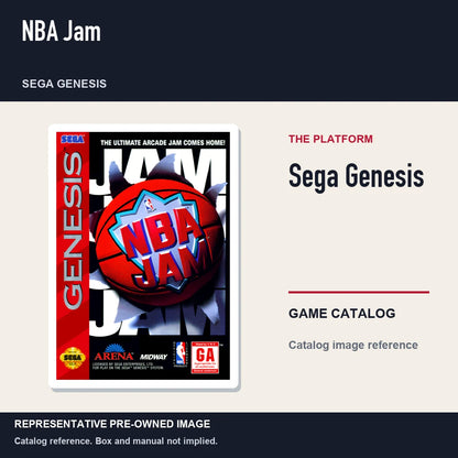 Representative pre-owned NBA Jam (Sega Genesis), platform product layout.