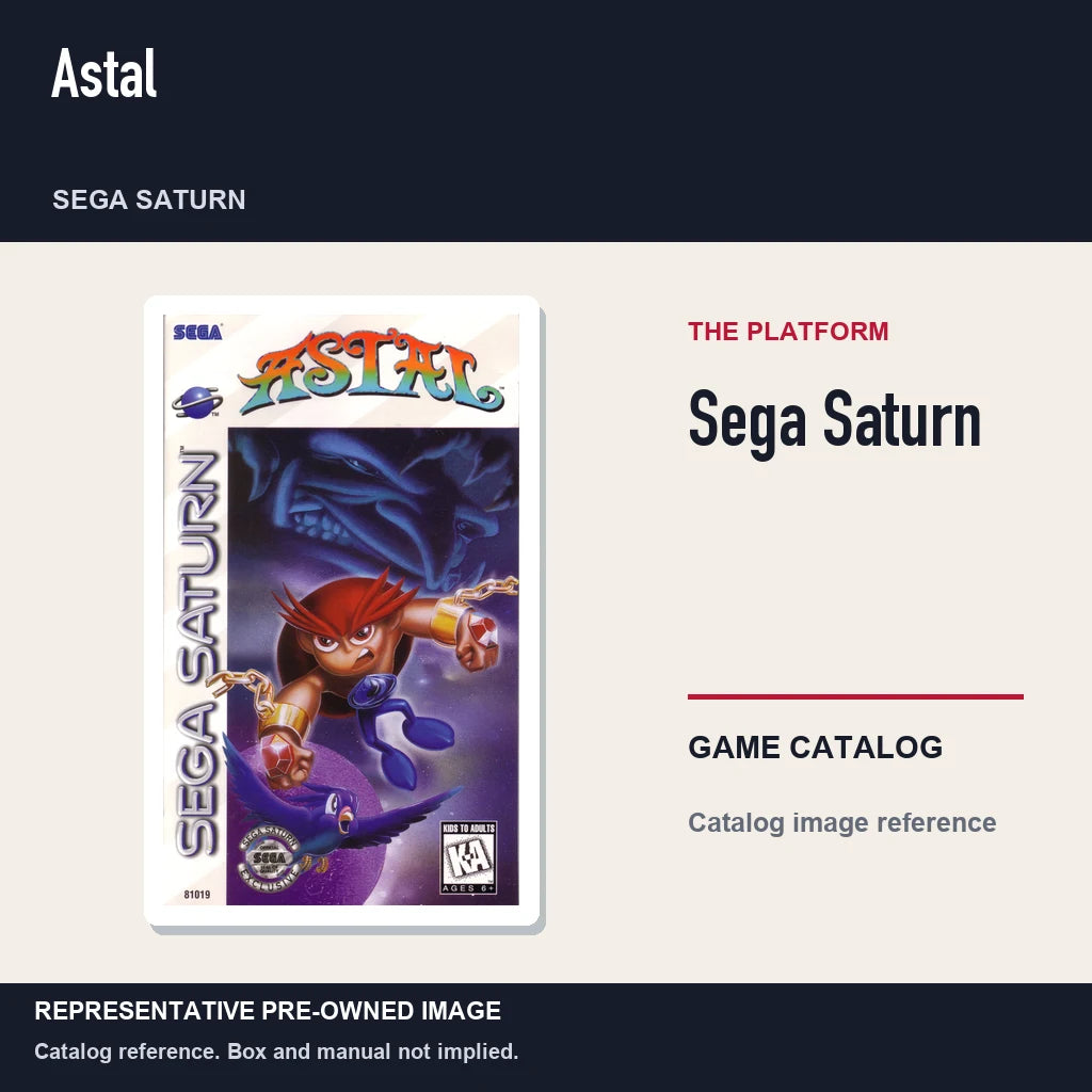 Representative pre-owned Astal (Sega Saturn), platform product layout.