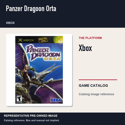 Representative pre-owned Panzer Dragoon Orta (Xbox), platform product layout.