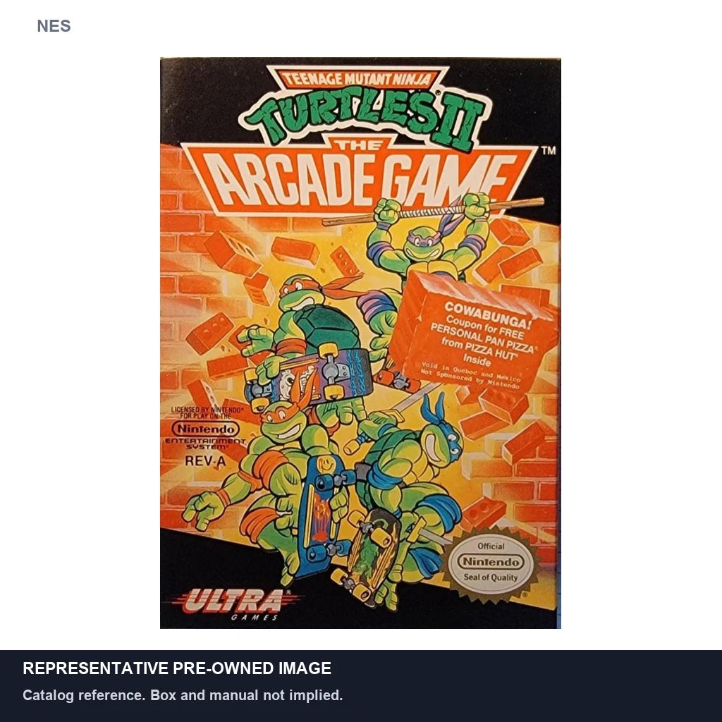 Representative pre-owned Teenage Mutant Ninja Turtles II (NES), white product reference.