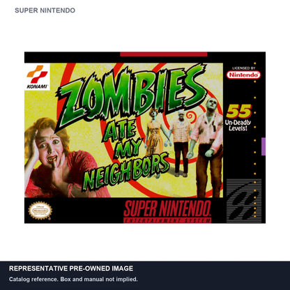 Representative pre-owned Zombies Ate My Neighbors (Super Nintendo), white product reference.