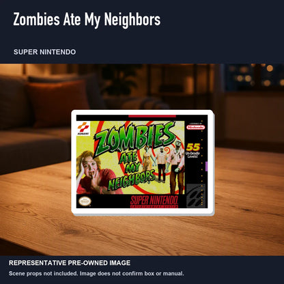 Representative pre-owned Zombies Ate My Neighbors (Super Nintendo), product image in a styled room scene.