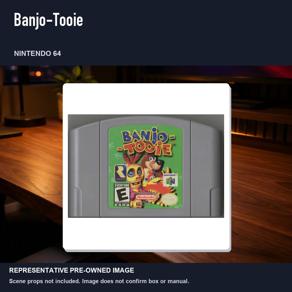 Representative pre-owned Banjo-Tooie (Nintendo 64), product image in a styled desk scene.