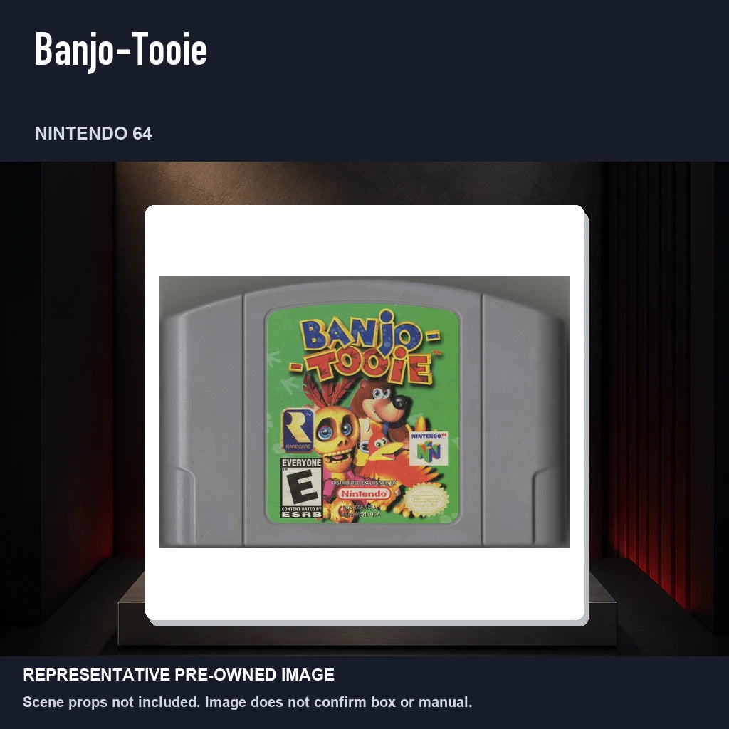 Representative pre-owned Banjo-Tooie (Nintendo 64), product image on a display panel.