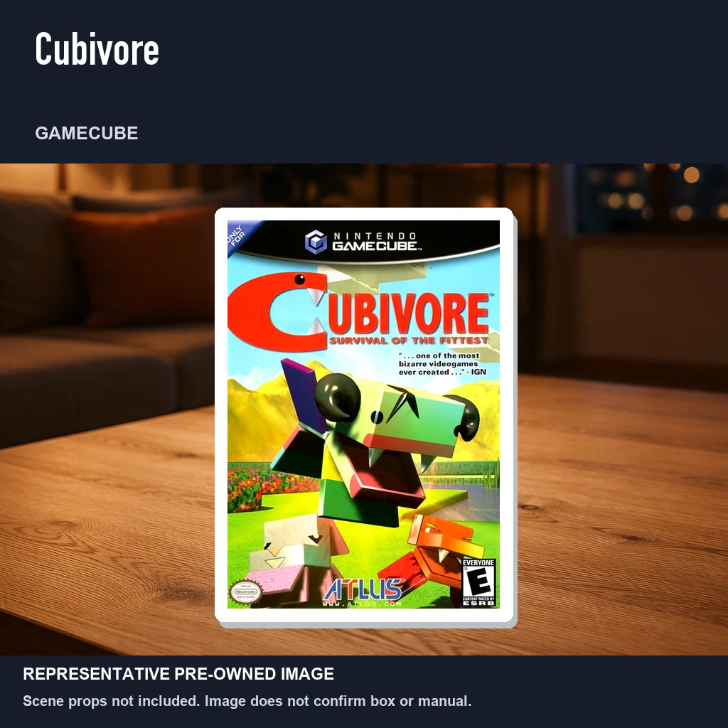 Representative pre-owned Cubivore (GameCube), product image in a styled room scene.