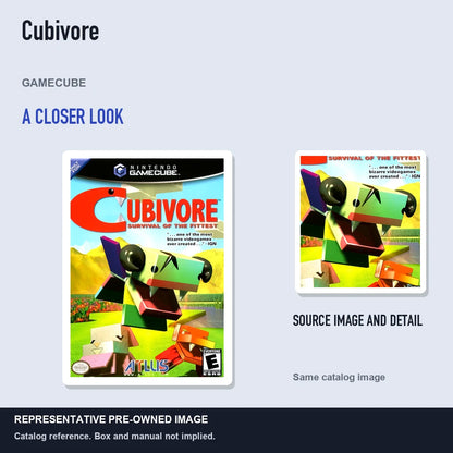 Representative pre-owned Cubivore (GameCube), full image with detail inset.