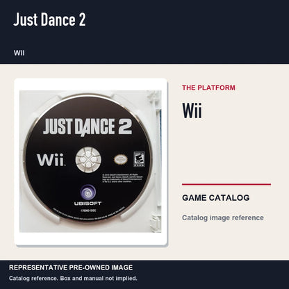 Representative pre-owned Just Dance 2 (Wii), platform product layout.