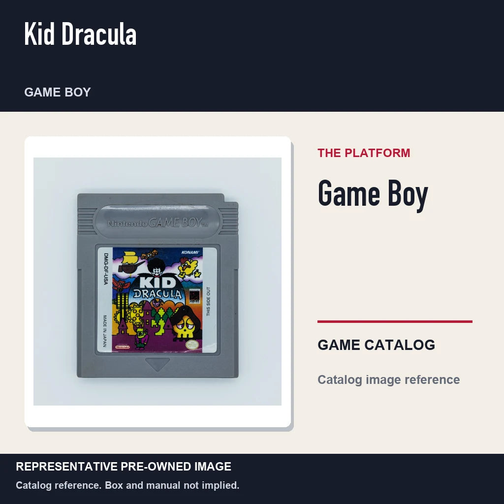 Representative pre-owned Kid Dracula (Game Boy), platform product layout.