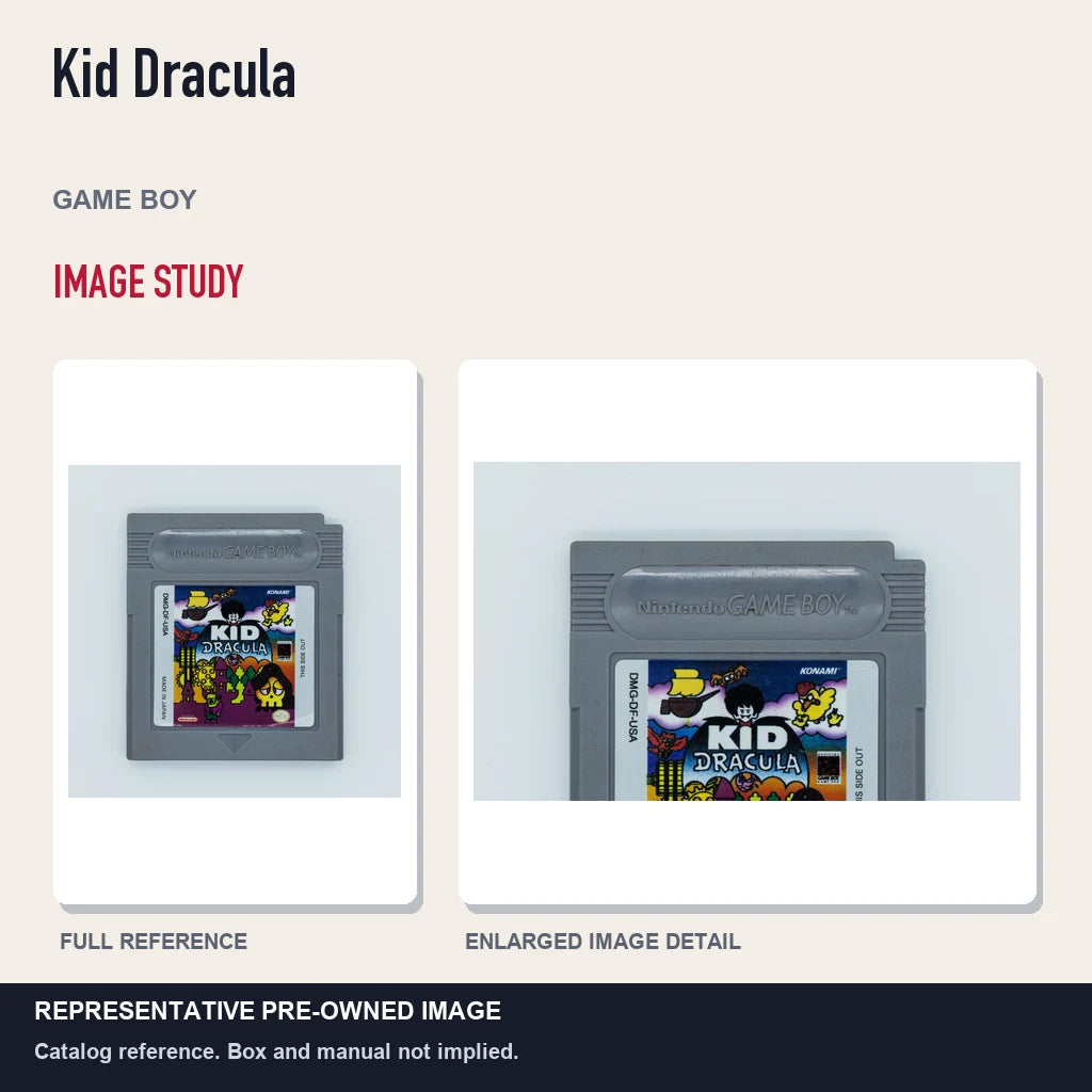 Representative pre-owned Kid Dracula (Game Boy), full image and detail.