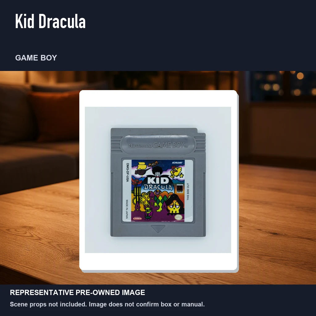 Representative pre-owned Kid Dracula (Game Boy), product image in a styled room scene.