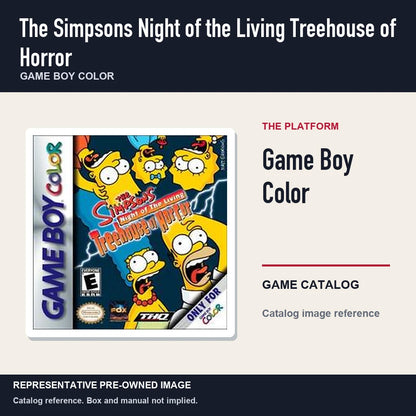 Representative pre-owned The Simpsons Night of the Living Treehouse of Horror (Game Boy Color), platform product layout.