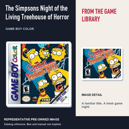 Representative pre-owned The Simpsons Night of the Living Treehouse of Horror (Game Boy Color), editorial image and detail.