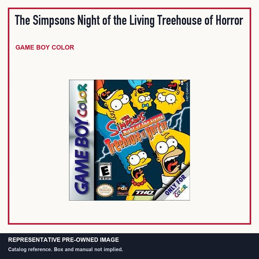 Representative pre-owned The Simpsons Night of the Living Treehouse of Horror (Game Boy Color), minimal product layout.