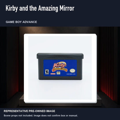 Representative pre-owned Kirby and the Amazing Mirror (Game Boy Advance), product image on a display panel.