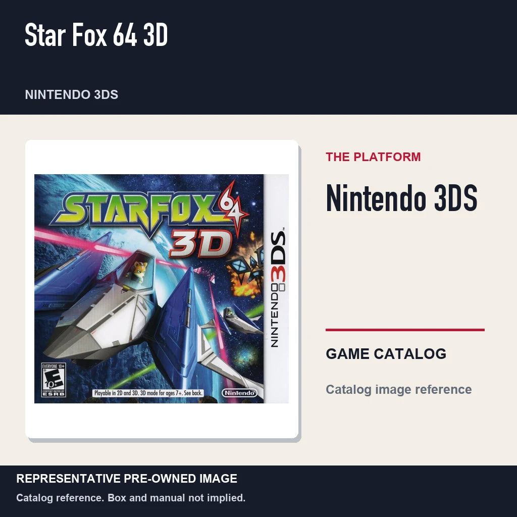 Representative pre-owned Star Fox 64 3D (Nintendo 3DS), platform product layout.