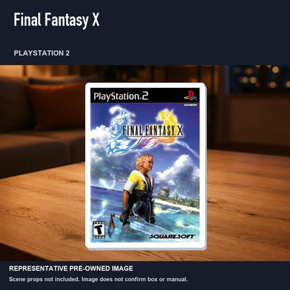 Representative pre-owned Final Fantasy X (PlayStation 2), product image in a styled room scene.