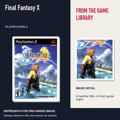 Representative pre-owned Final Fantasy X (PlayStation 2), editorial image and detail.