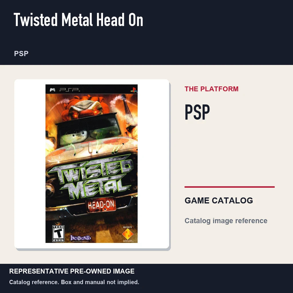 Representative pre-owned Twisted Metal Head On (PSP), platform product layout.
