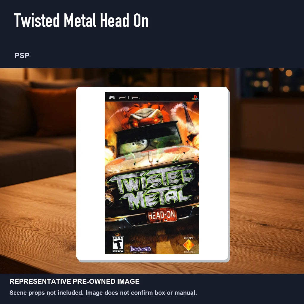 Representative pre-owned Twisted Metal Head On (PSP), product image in a styled room scene.