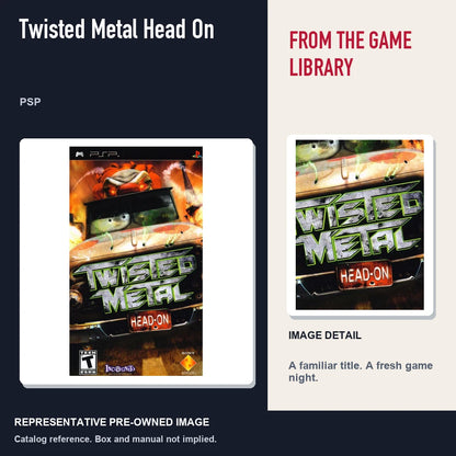 Representative pre-owned Twisted Metal Head On (PSP), editorial image and detail.