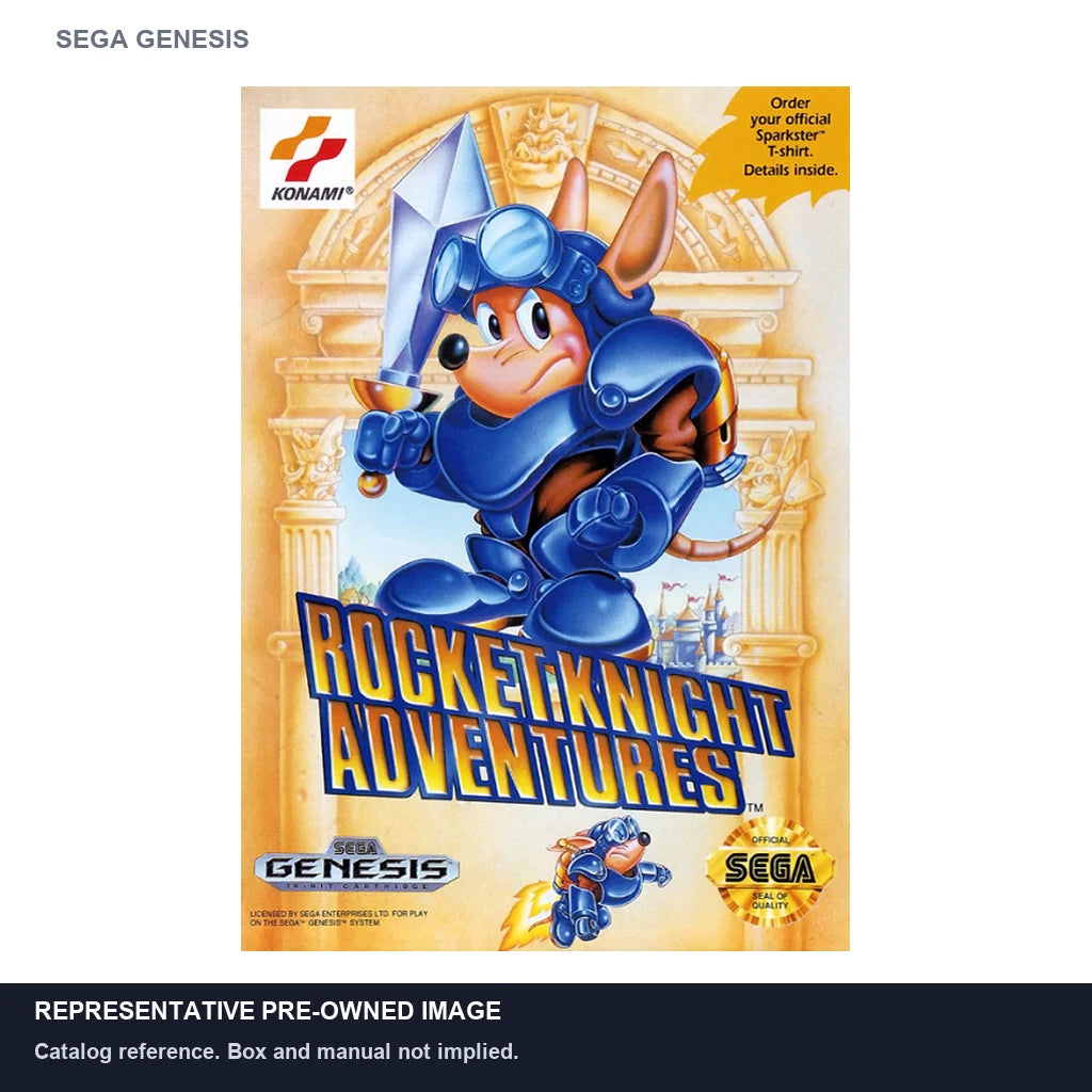 Representative pre-owned Rocket Knight Adventures (Sega Genesis), white product reference.