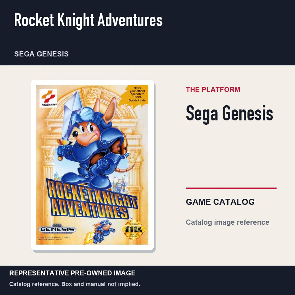 Representative pre-owned Rocket Knight Adventures (Sega Genesis), platform product layout.