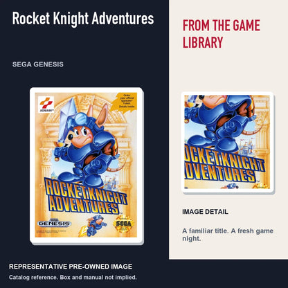 Representative pre-owned Rocket Knight Adventures (Sega Genesis), editorial image and detail.