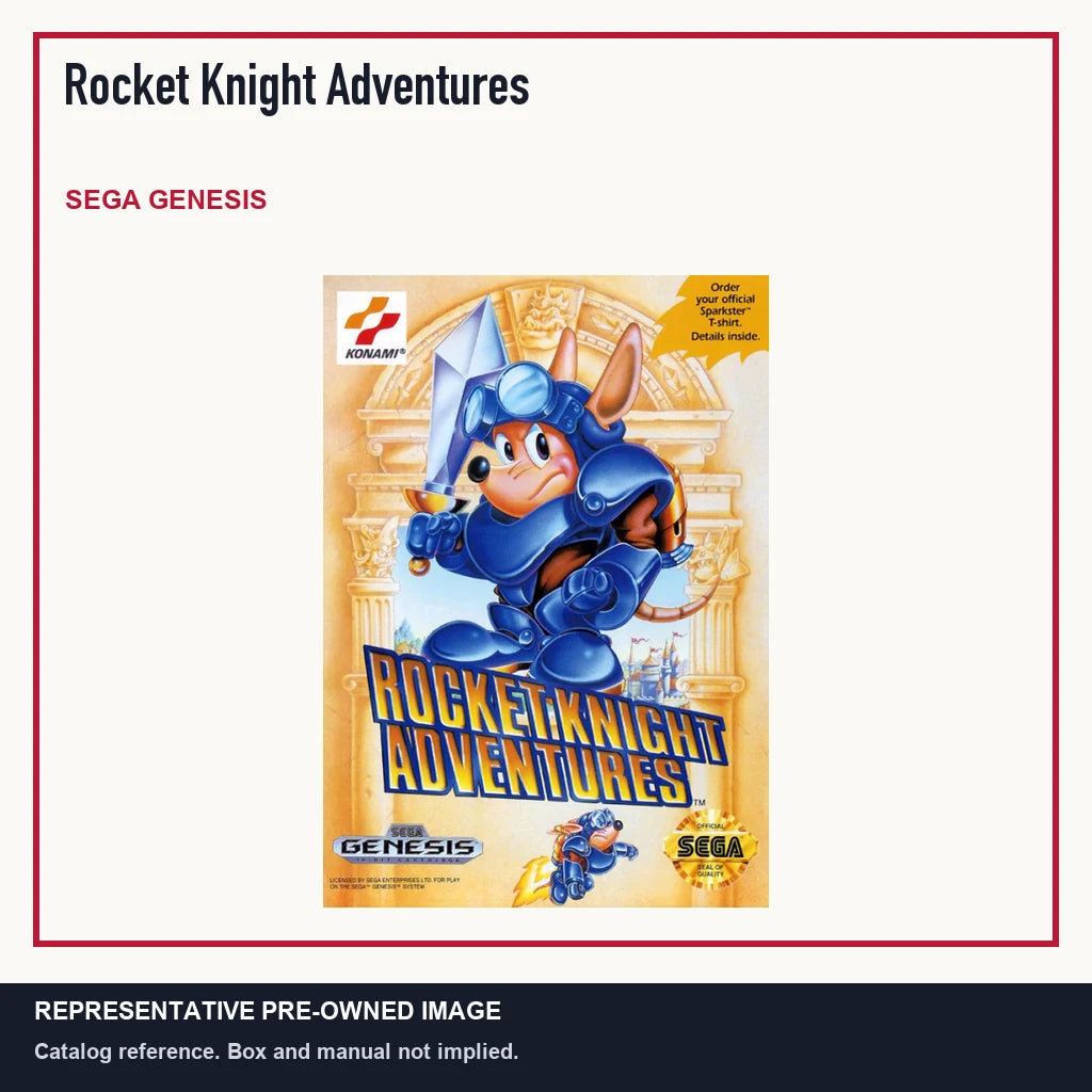 Representative pre-owned Rocket Knight Adventures (Sega Genesis), minimal product layout.