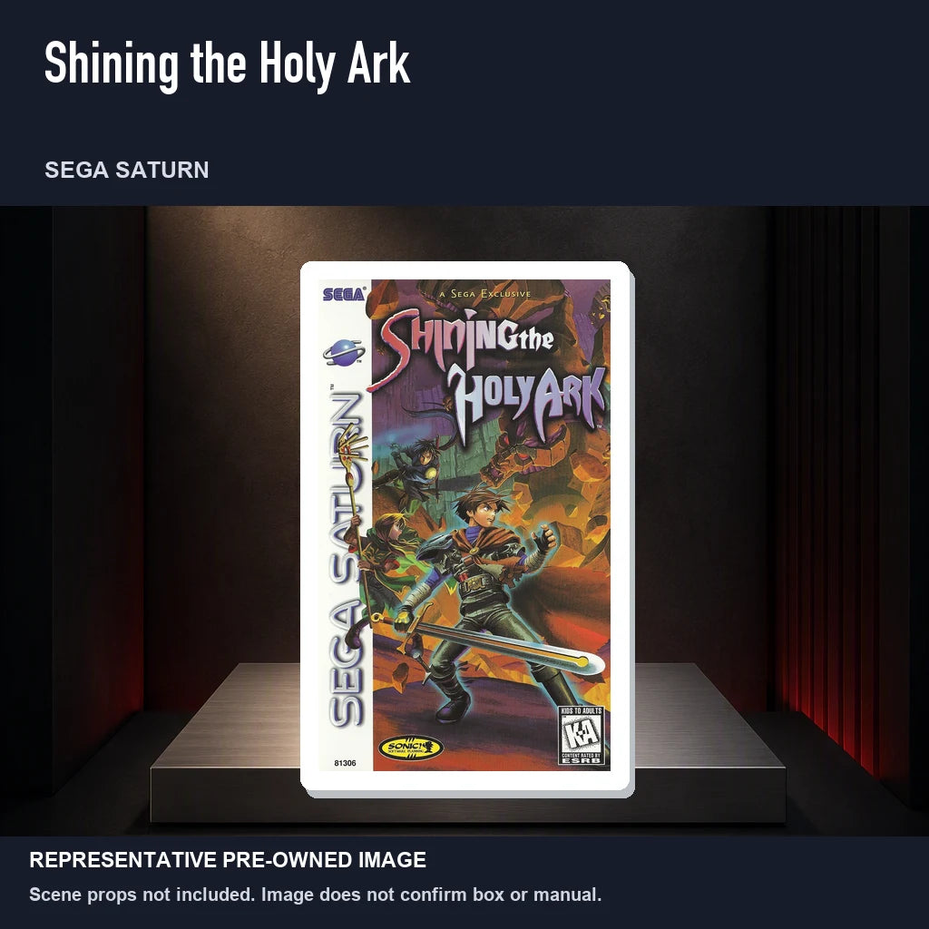 Representative pre-owned Shining the Holy Ark (Sega Saturn), product image on a display panel.
