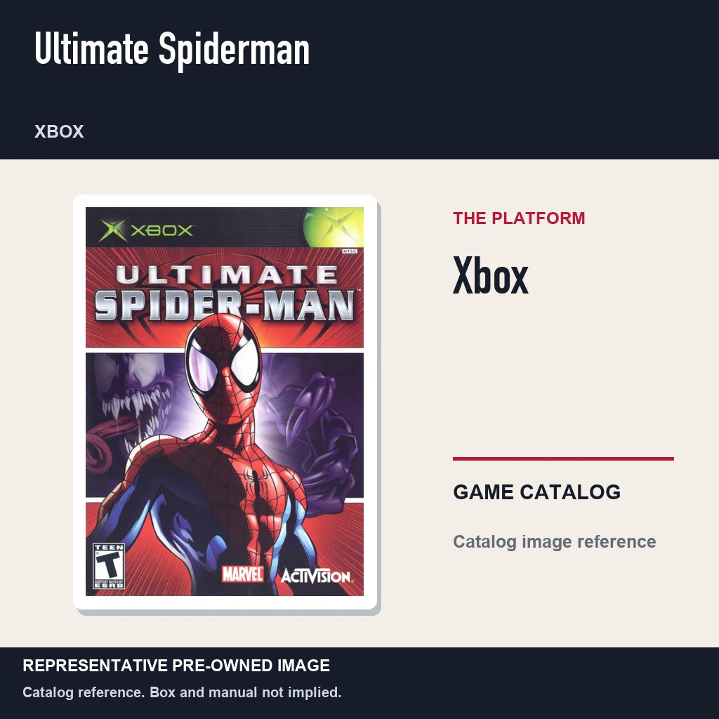 Representative pre-owned Ultimate Spiderman (Xbox), platform product layout.