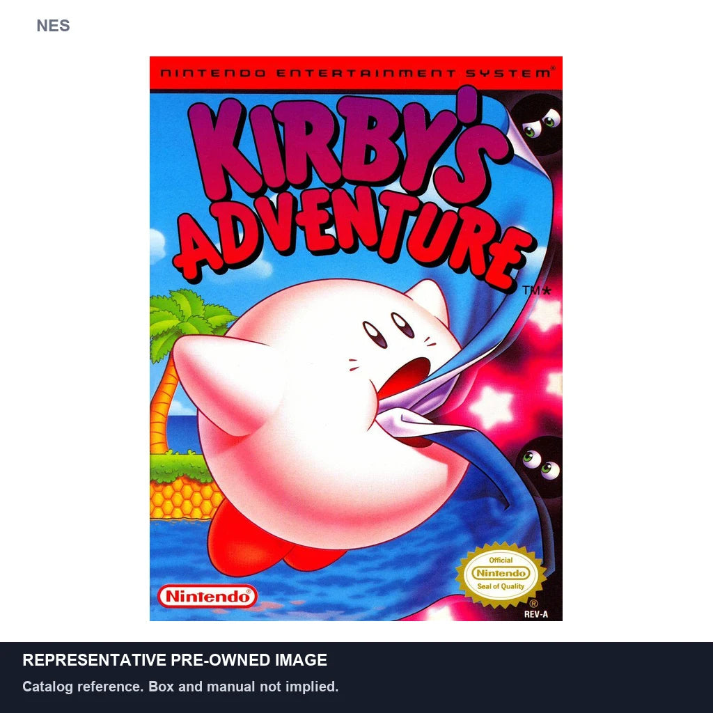 Representative pre-owned Kirby's Adventure (NES), white product reference.