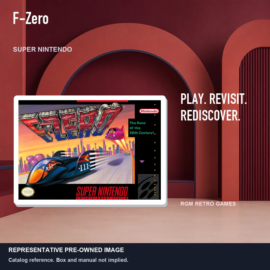 Representative pre-owned F-Zero (Super Nintendo), red retro product layout.