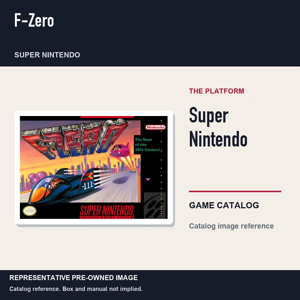 Representative pre-owned F-Zero (Super Nintendo), platform product layout.